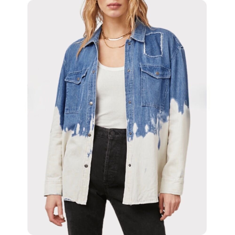 RAILS Turner Bleach Denim Shacket, Sz XS